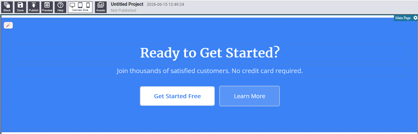 CTA banner showing a full-width colored strip with headline and button
